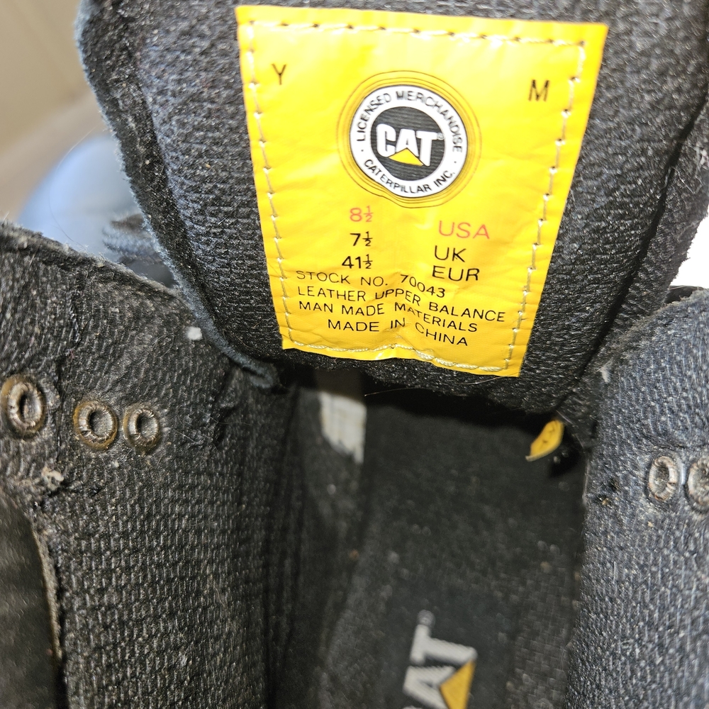 CAT Black Men's Work Boots sz 8.5
